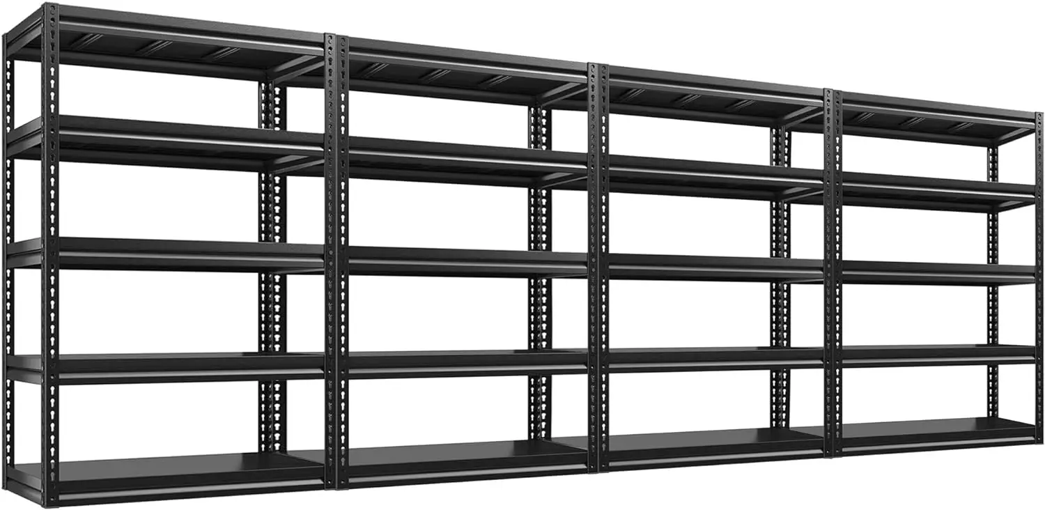 

Heavy Duty Shelving Adjustable 5-Tier Metal Shelves for Storage Rack for Basement ,Warehouse, Pantry 4PC,72"H*31.5"W*16.5"D