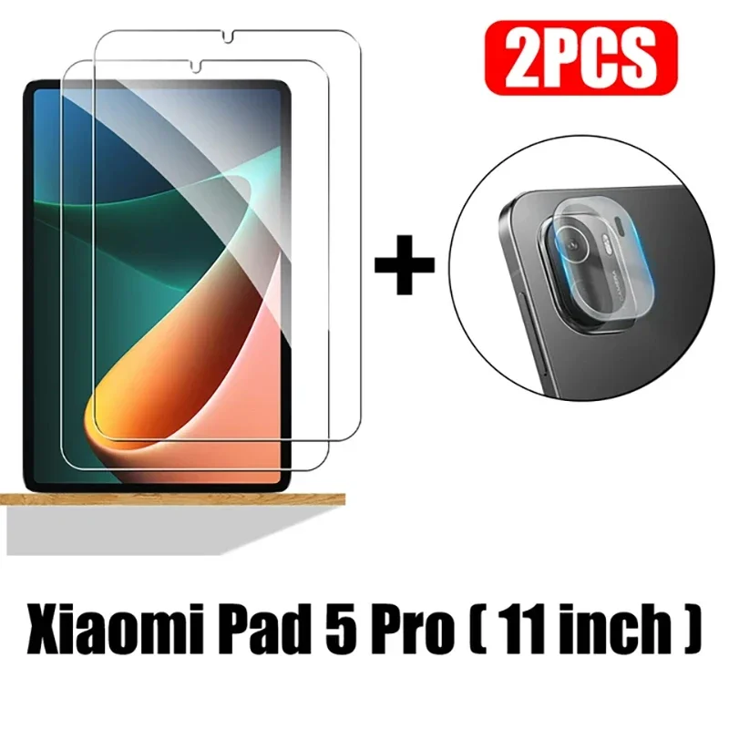 

2 Pieces HD For Xiaomi Pad5Pro 11 inch Tablet Protective Film Scratch Proof Tempered Glass Screen Protector With lens film