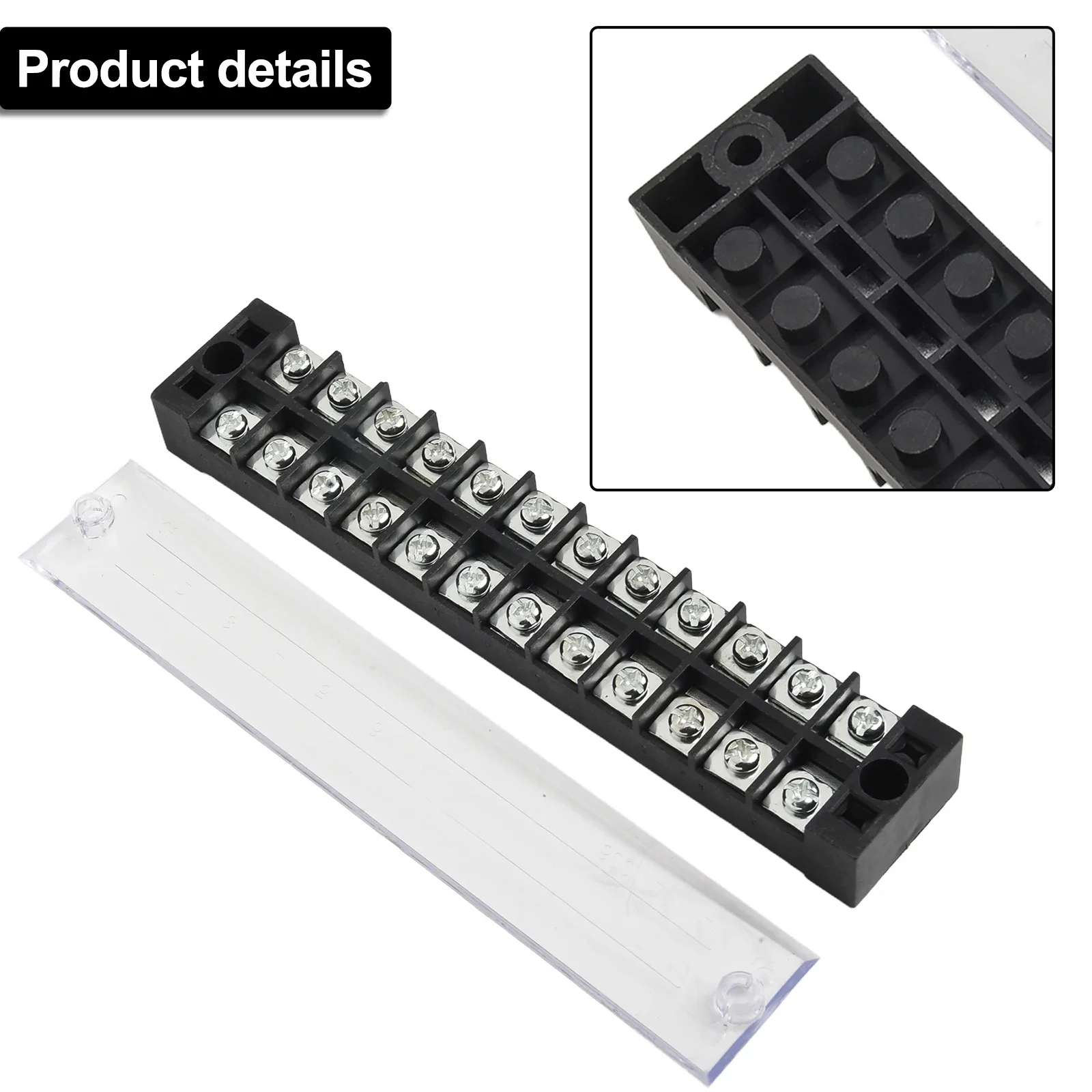 Double Row Terminal Block 600V 25A Terminal Block Copper Plate Combination Screws Household Appliances Connection