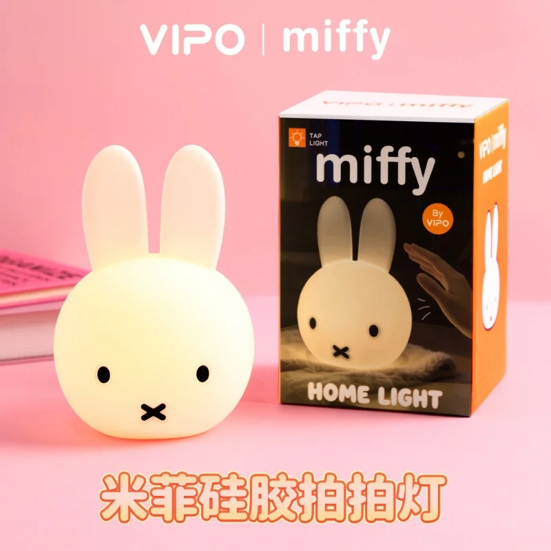 Echtes Miffy Silikon-Nachtlicht, Schlaflicht fürs Schlafzimmer, Zeitgesteuert, Dual-Modus, Typ-C-Ladung, Schlafzimmer-Dekoration, Geburtstagsgeschenk