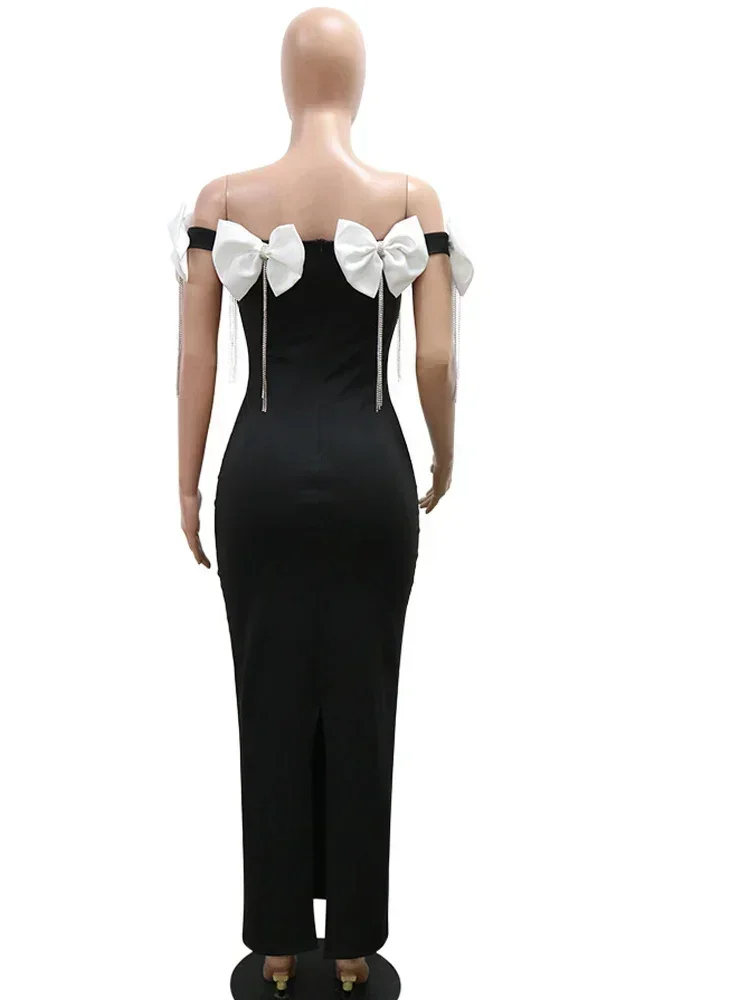 Gorgeous Off Shoulder Crystal Fringed Party Dress Beautiful Starlit Radiance Queen- Draping Rhinestones Long Dresses