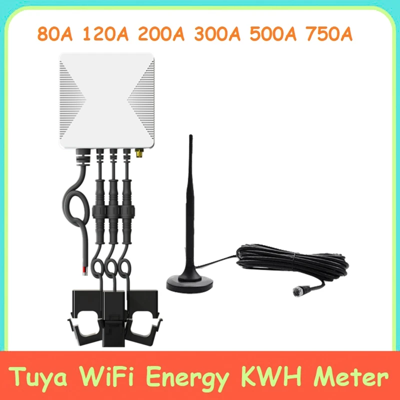 Tuya 3 Phase Wifi Energy KWH Meter Power Clamp Current Transformer App Monitor