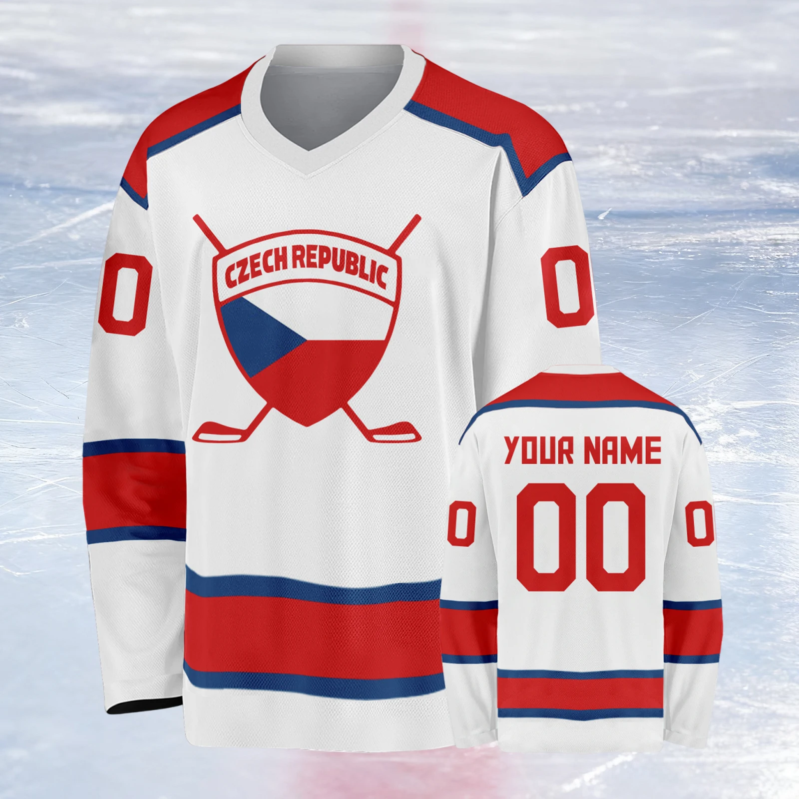 

Custom Czech Republic Hockey Jersey with Name Number Personalized Team Gear for Men Women Youth Kids Czech Ice Hockey Fan Shirt