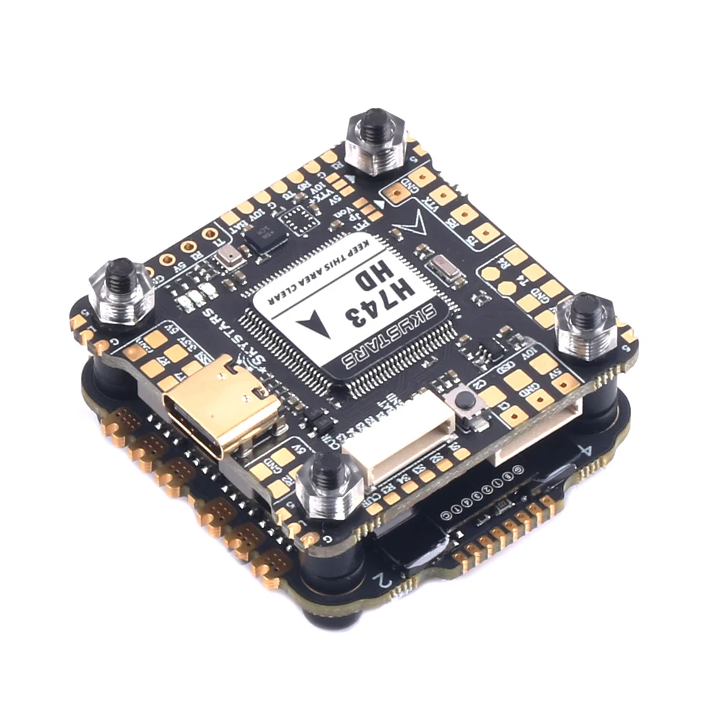 Contrôleur de vol APSKYSTARS H743 HD Singe Gyro H7 X8 avec OSD et ESC 4-en-1 Blheli32 60A KO60