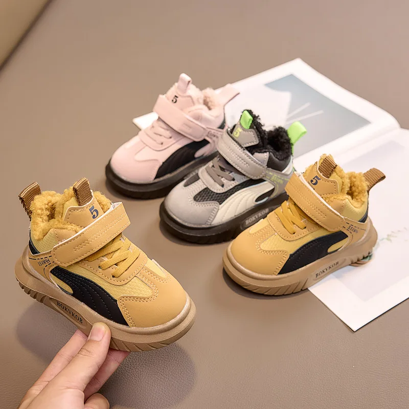 2026 New Kids Wide Toe Barefoot Causal Shoes Boys/Girls Winter Minimalist Sneakers | Girls Boys Warm Shoes Toddler Little Kids