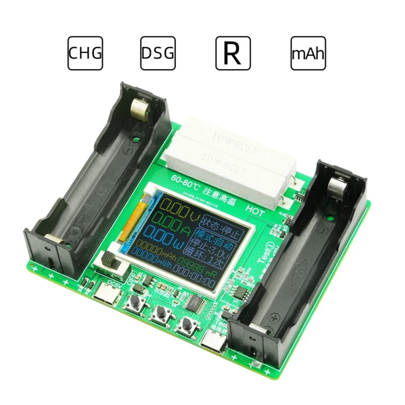 18650 Lithium Batterij Capaciteit Tester Module Mah Mwh Type C Digitale Batterij Power Detector Module 18650 Batterij Tester