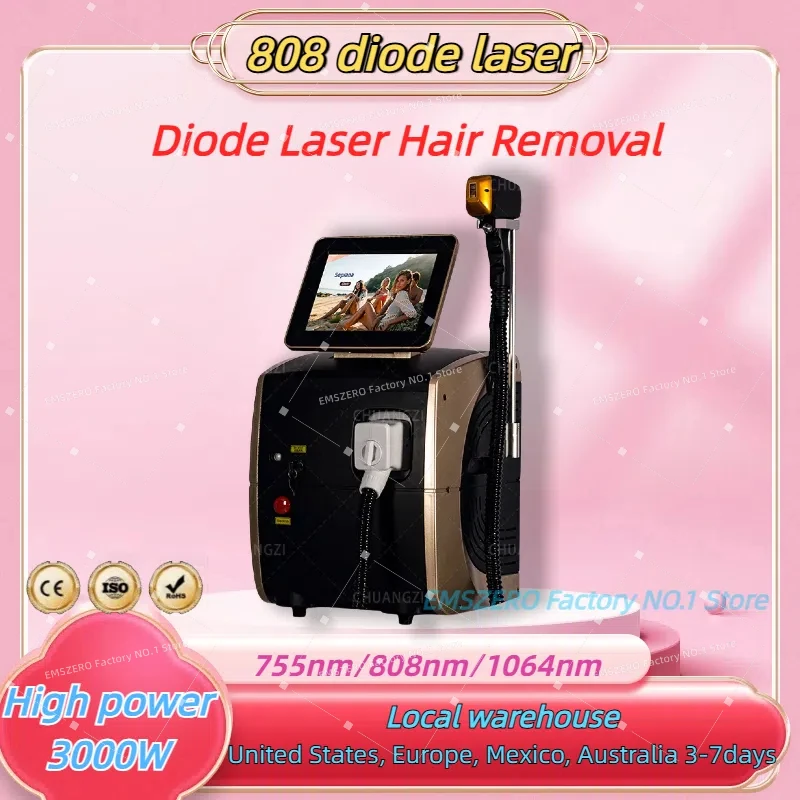 Depiladora Laser 808NM 755NM 1064NM Diode Laser Hair Removal Machine Safe Painless Permanent Depilation Hottest New Style