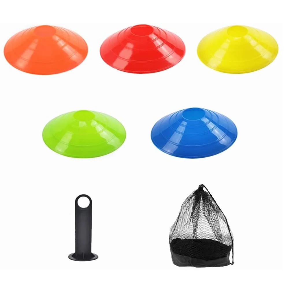 Agility Drills Cones for Training Field, Soccer Disc Cones, Space Marker, Football, Kids, Outdoor Sports, 50 Pieces