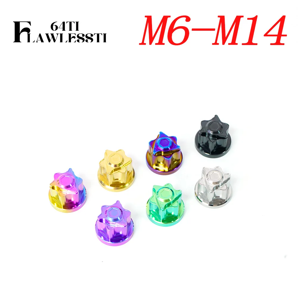 FLAWLESSTI M6 M7 M8 M10 M12 M14 Gr5 Titanium Nut Front Rear Axle Exhaust Pipe Nut For Honda Forza 350 Wave 125 Yamaha Xmax 300