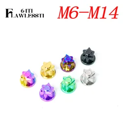 FLAWLESSTI M6 M7 M8 M10 M12 M14 Gr5 Titanium Nut Front Rear Axle Exhaust Pipe Nut For Honda Forza 350 Wave 125 Yamaha Xmax 300