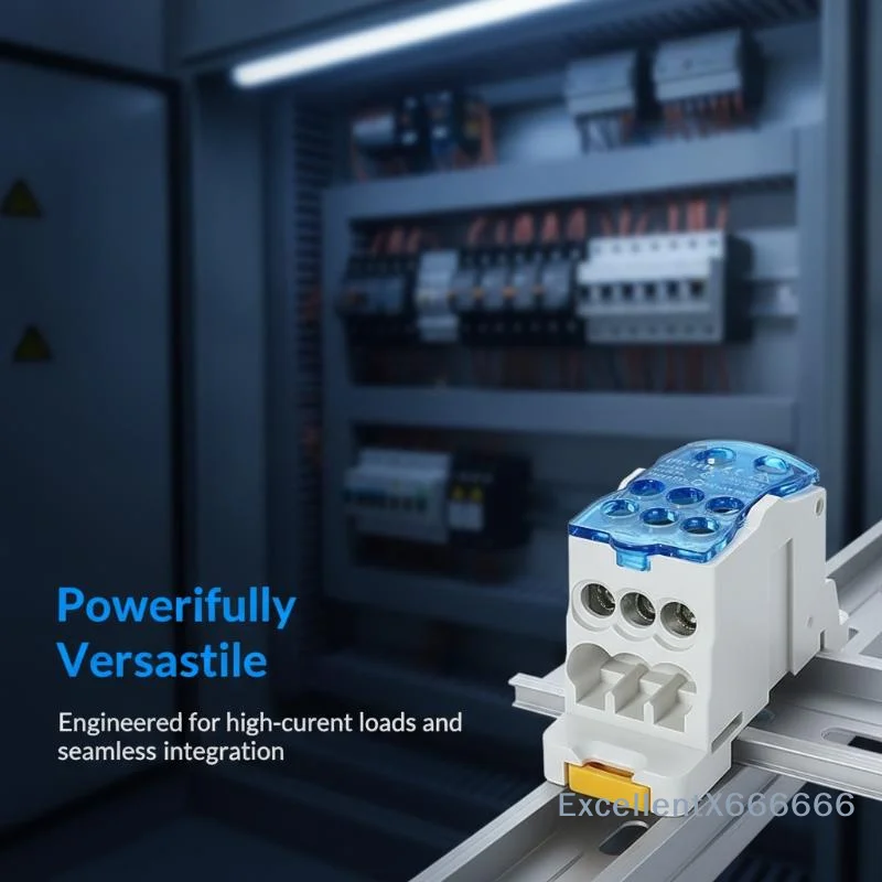 UKK Din Rail Terminal Block Power Distribution Box 80A One In Multiple Out Electrical Wire Junction Box Split