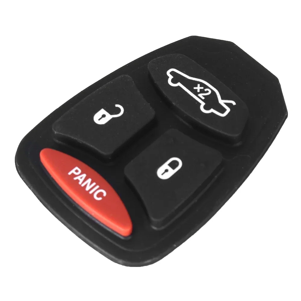 KEYYOU For Chrysler /Dodge /Jeep Remote Key Fob Replacement 4 Button Rubber Pad Repair Key Cover 3+1 Button