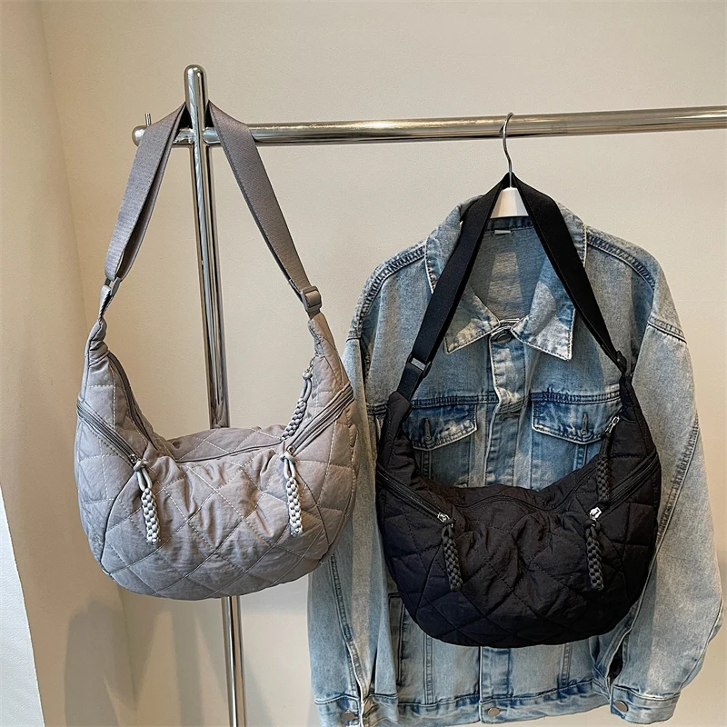 Tiptoegirls Winter Hobo Women Shoulder Bag Light Casual Simple Woman's Bag Commuting Shoulder Popular Solid Soft Fabric Lady Bag image 4