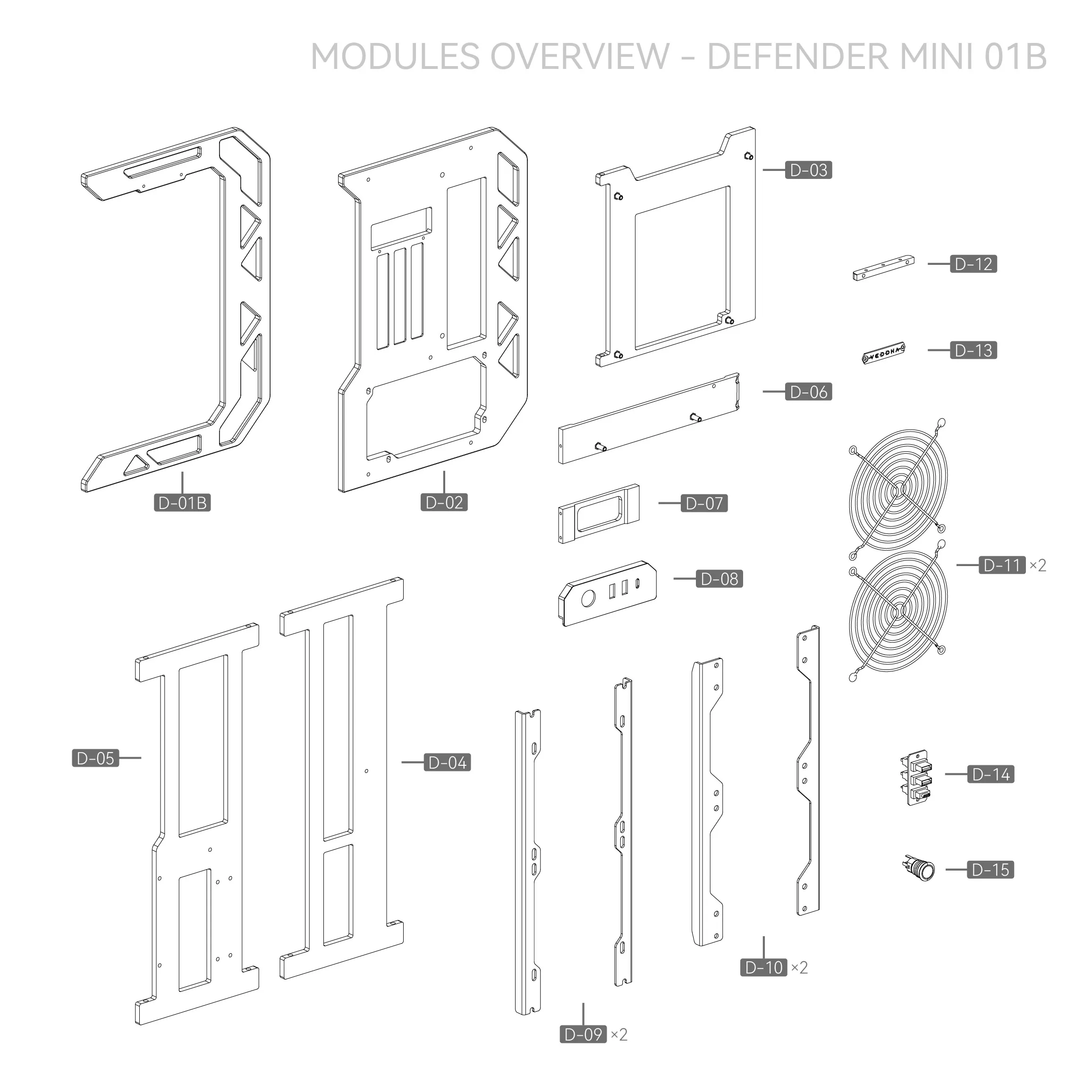 هيكل كمبيوتر مكتبي عالي الأداء مفتوح Defender Mini 01 هيكل ITX #5