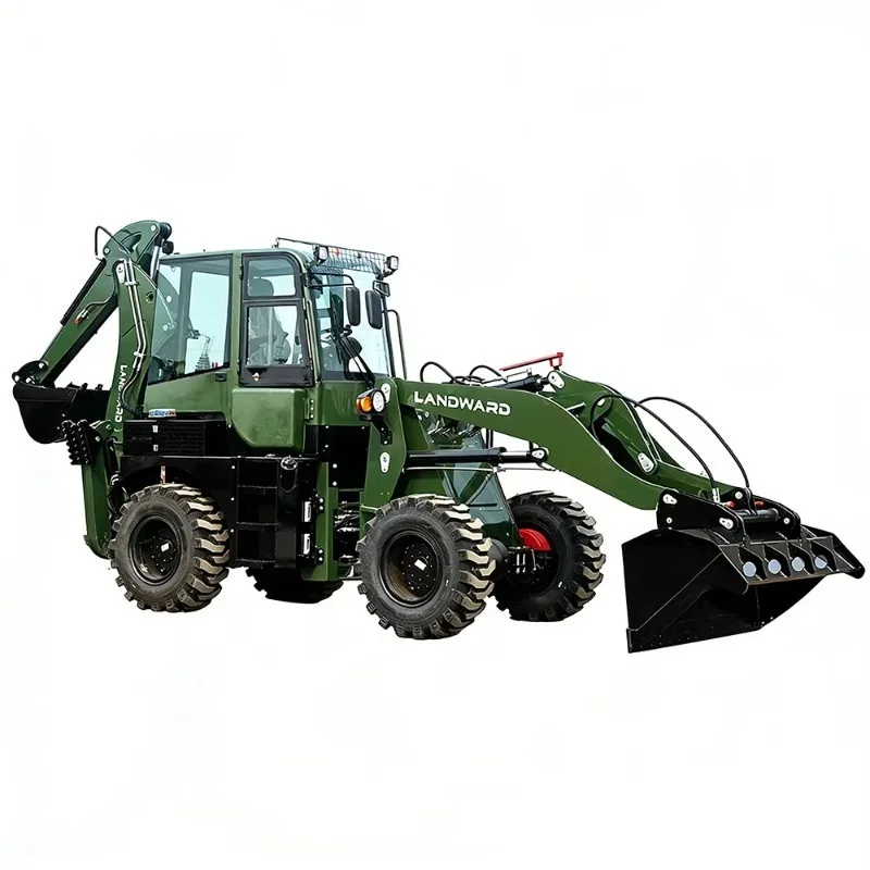 Mini Backhoe Loader Front Loader JCB Style Wheel Loader 4x4 Wheel Drive Yuchai Engine Huade Gearbox Bearing Gear 75KW Pump 1CBM