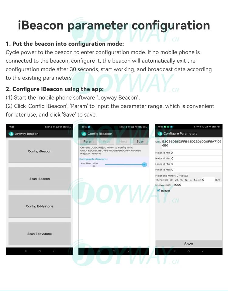 ジョウェイ近接マーケティングBLEビーコンデバイスEddystone iBeacon（SDK付き）