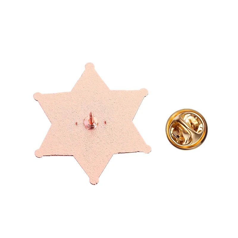 الإبداعية الرجعية ستة وأشار ستار شريف جوائز المينا دبابيس مخصصة الشرطة سبيكة بروش ظهره شارة التلبيب مجوهرات هدية أصدقاء