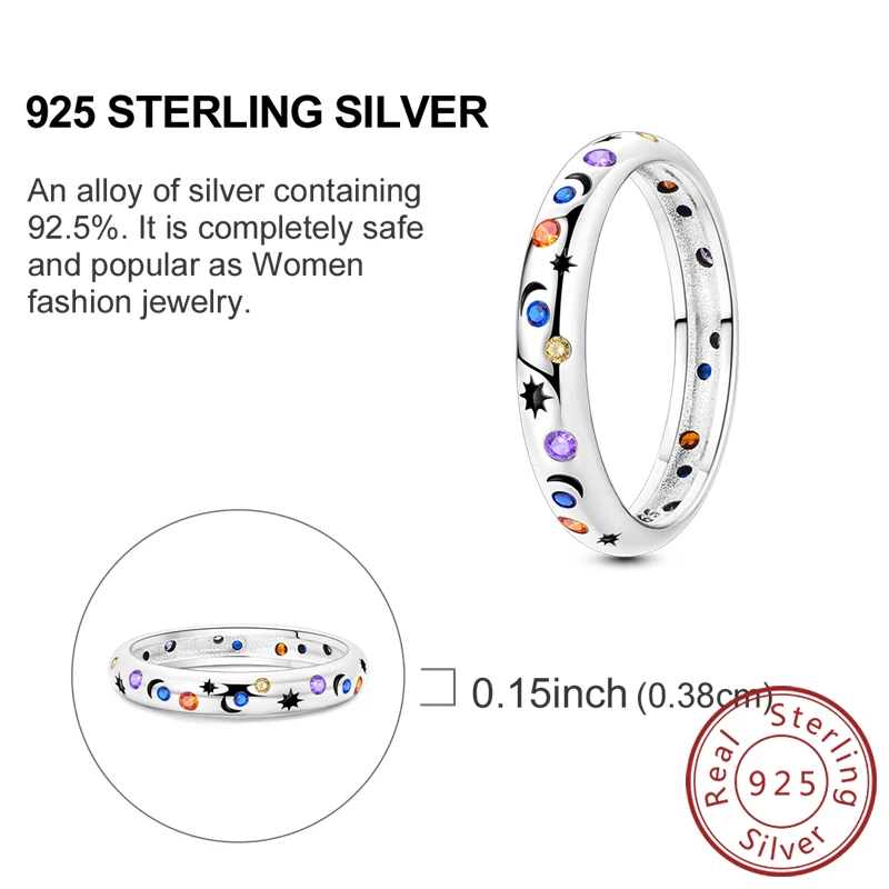 Women's 925 Sterling Silver Retro Heart Bow Star Ring