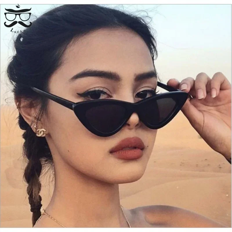 Cute Sexy Vintage Cat Eye Sunglasses Small Triangle Retro Ladies Sun Glasses Leopard Female Oculos De Sol