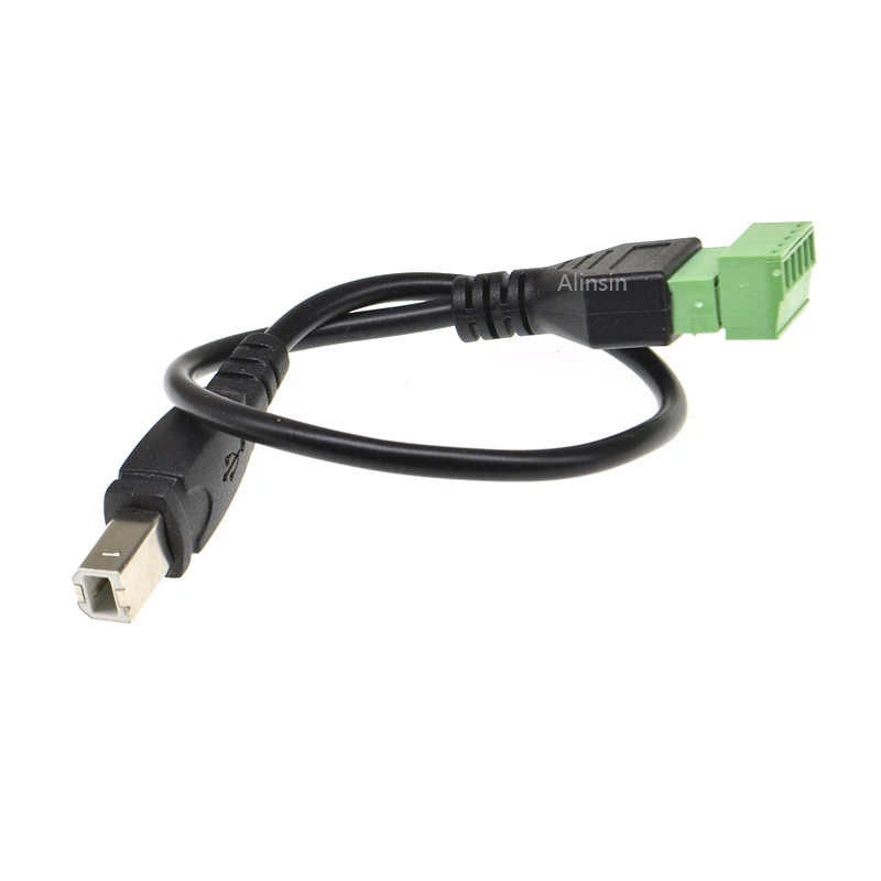 1PCS USB TYPE B MALE PLUG TO Screw TERMINAL 5PIN CONNECTOR WITH 25CM WIRE USB ADAPTER USB B TO TERMINAL