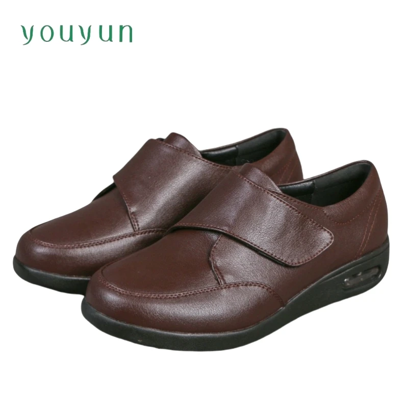 Fashionable black men's leather shoes middle-aged and elderly casual warm leather shoes soft leather soft soled casual shoes