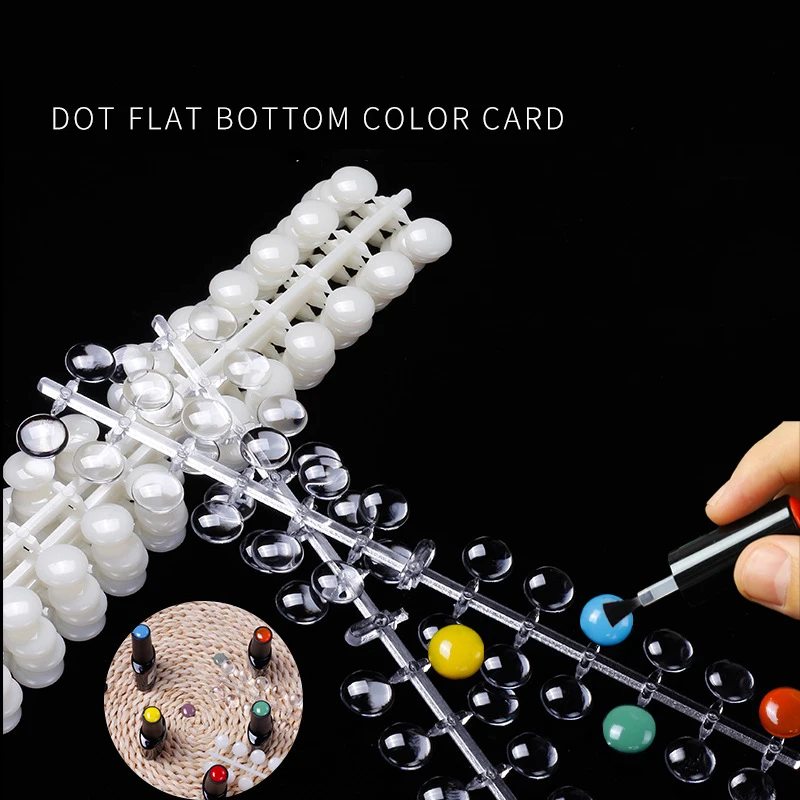 Nail Art Polish Palette Dot Flat-Bottom Manicure Nail Color Card Round False Nail Display Tips Nail Polish Display Shelf