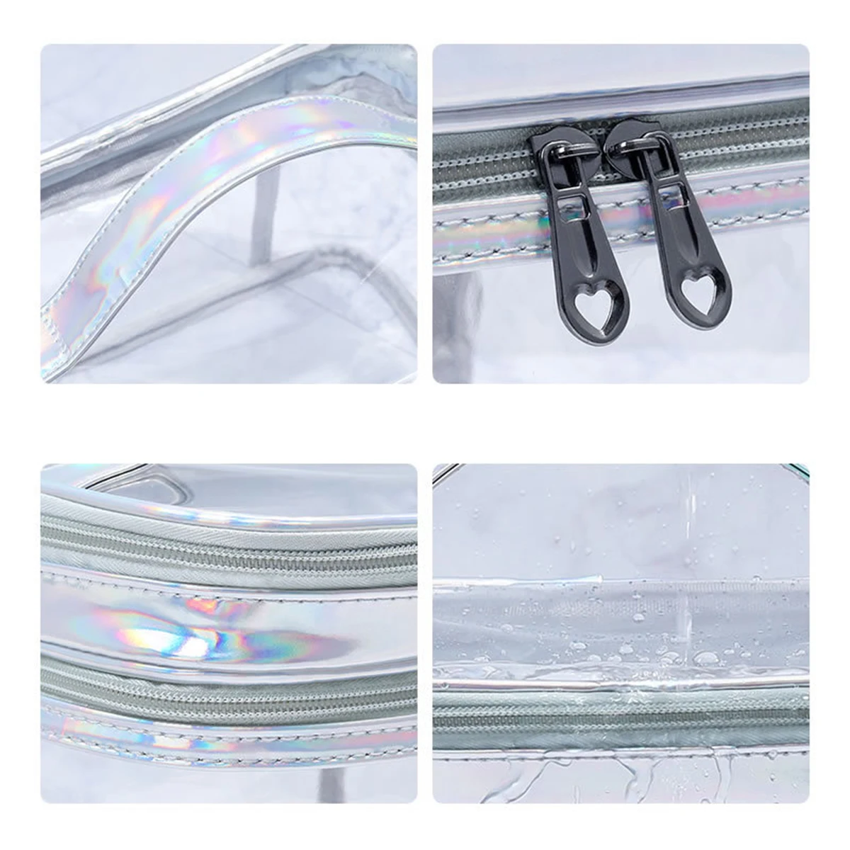 Makeup Pouch, Large Capacity, Cosmetic Pouch, Double Layer, Transparent, Clear Pouch, Large Capacity, Multifunctional