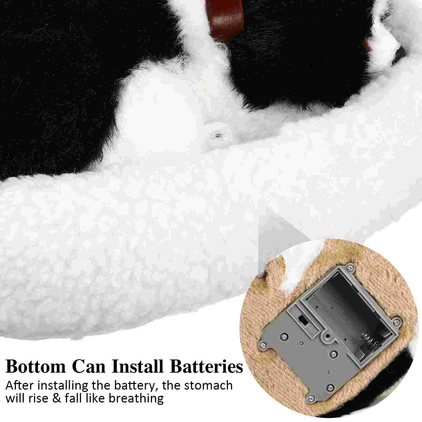 Simulato peluche cane addormentato modello ornamenti farciti falso realistico respirazione realistica polietilene interno rigido cavo