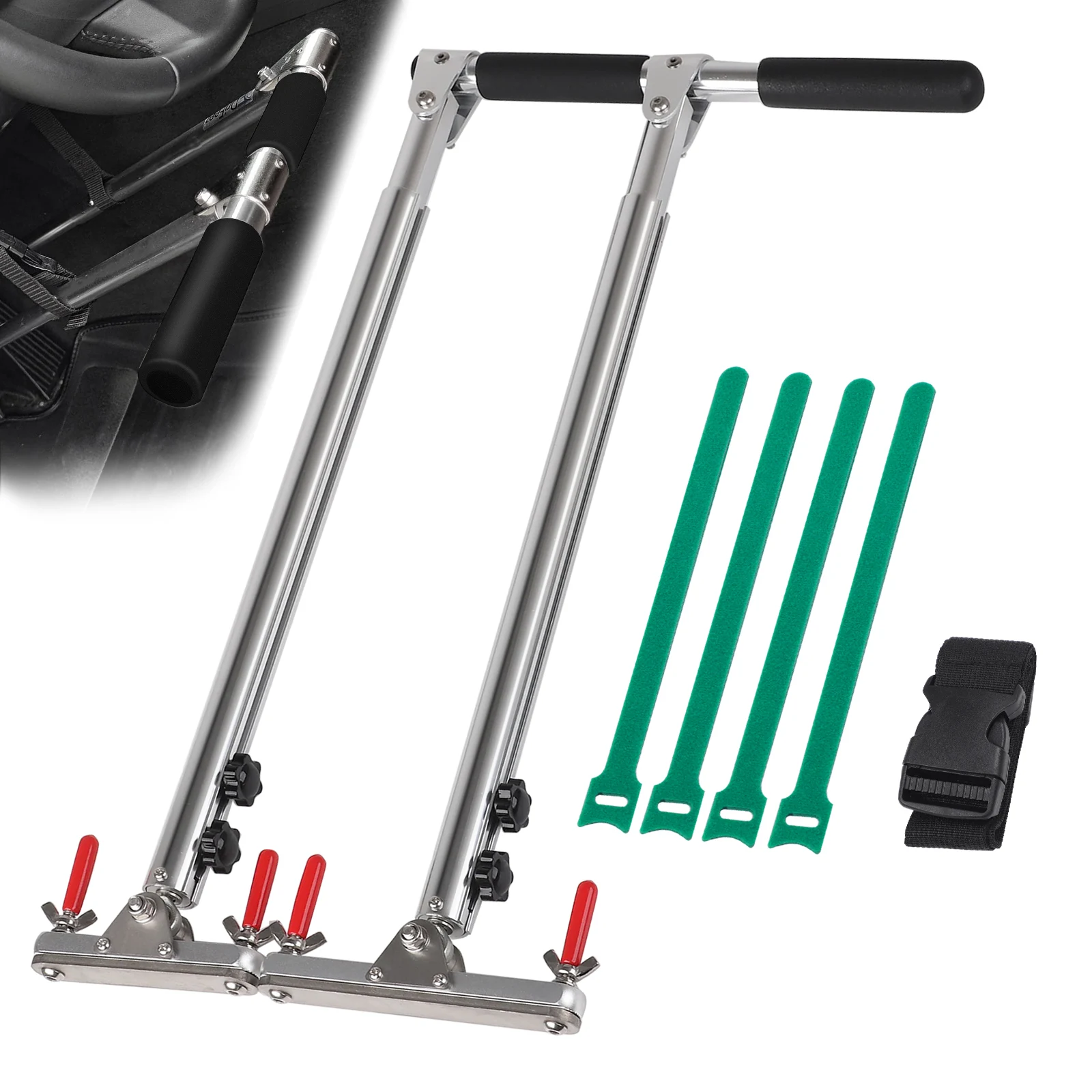 

Серебряное устройство ручного управления для водителей с ограниченными возможностями Push Pull, универсальное автомобильное оборудование для помощи вождения, контроль вождения для инвалидов