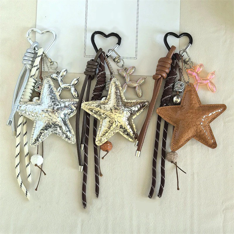 

Summer Starfish Pendant Fashion High-end Fashion Design Five-pointed Star Braided Rope Bag Pendant Couple Keychain Gift