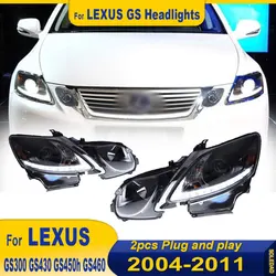 LED Head Lamp for Lexus GS LED Headlight 2004-2011 GS300 GS430 GS450h GS460 DRL Turn Signal High Beam Angel Eye Projector Lens