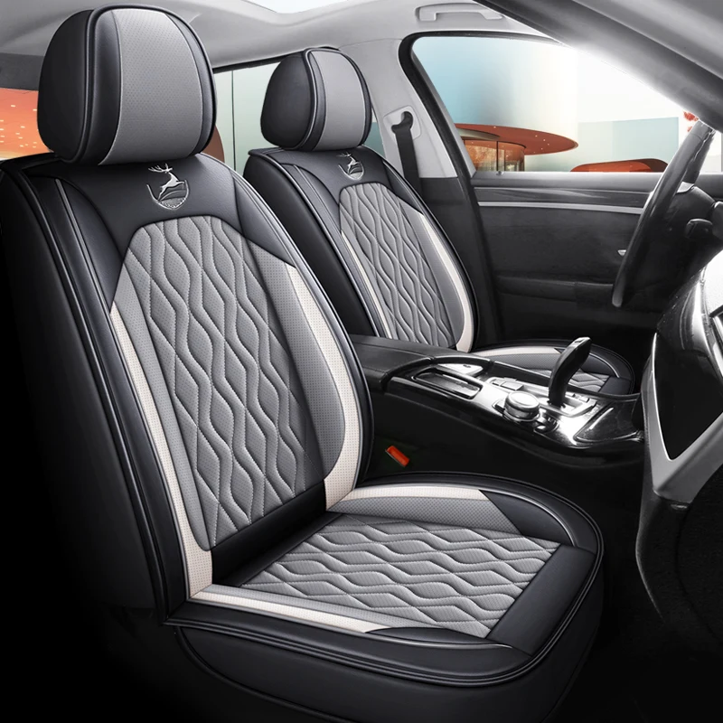 Front Row Double Seat, Luxurious Nappa Leather Full-Cover Car Seat Cover, Universal Fit, Delicate Texture, Soft, Comfortable, and Breathable, Suitable for All Seasons, Three-Dimensional Full Surround Design, Ergonomic Design, Three-Dimensional Side Support, Enhances Driving Experience, Available in Five Colors, Suitable for Sedans, Suvs, Pickup Trucks, and Other Various Models
