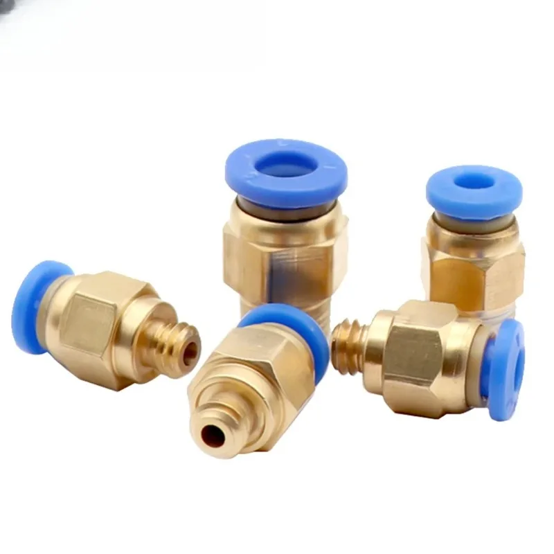 5pcs Pneumatic Connectors for 3D Printers Parts Bowden Quick Jointer Coupler 1.75/3mm Pipe Pc4 M6 M10 Fittings PTFE Tube 2/4mm