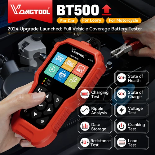 Imagen 2 del producto VDIAGTOOL BT500 6V 12V 24V probador de batería de coche con diagrama de forma de onda analizador de diagnóstico automotriz herramienta de escáner de vehículo
