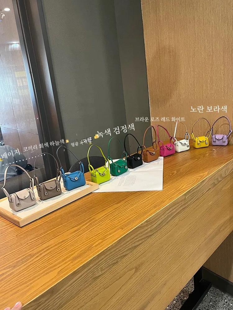 Mini Lindy Bag Charm Bluetooth Earphone Storage Pouch Car Key Pendant Cute Girl Doll Decorative Bag Fashionable Accessory