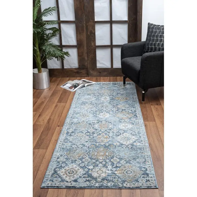 

GC_GEN7005 Blue 2 ft 7 in x 7 ft 3 in Area Rug - Soft and Durable Indoor Carpet for Living Room or Bedroom Décor