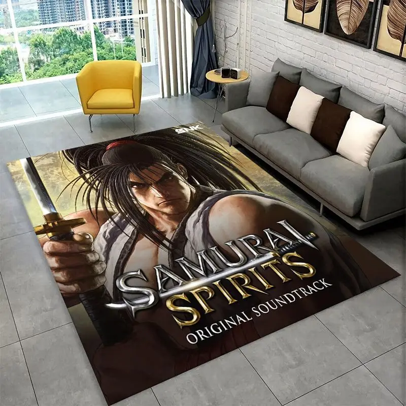 Samurai Spirits Shodown Haohmaru Carpet Rug for Bedroom Living Room Sofa Playroom Doormat Home Decor,Kid game Area Rug Non-slip
