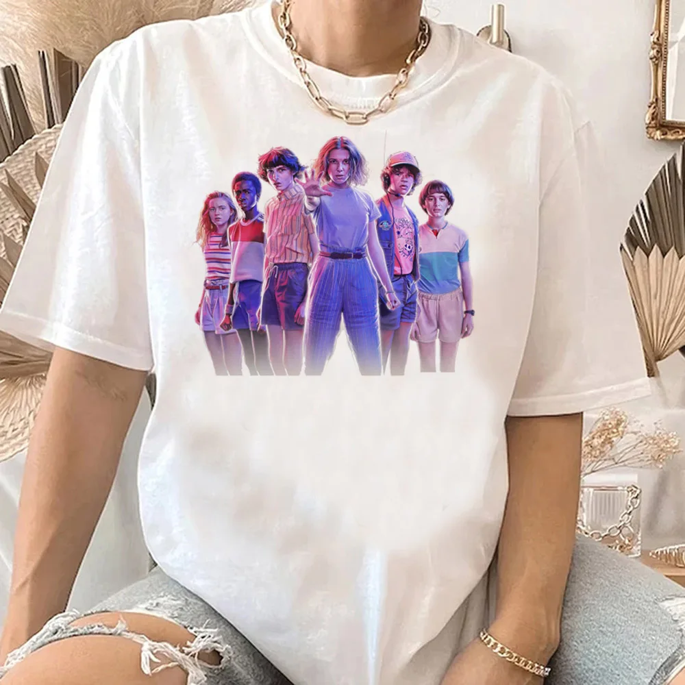 Camiseta de filme de tv quente feminina o demogorgon t camisa de manga curta unissex topos tshirt cannibal flor streetwear