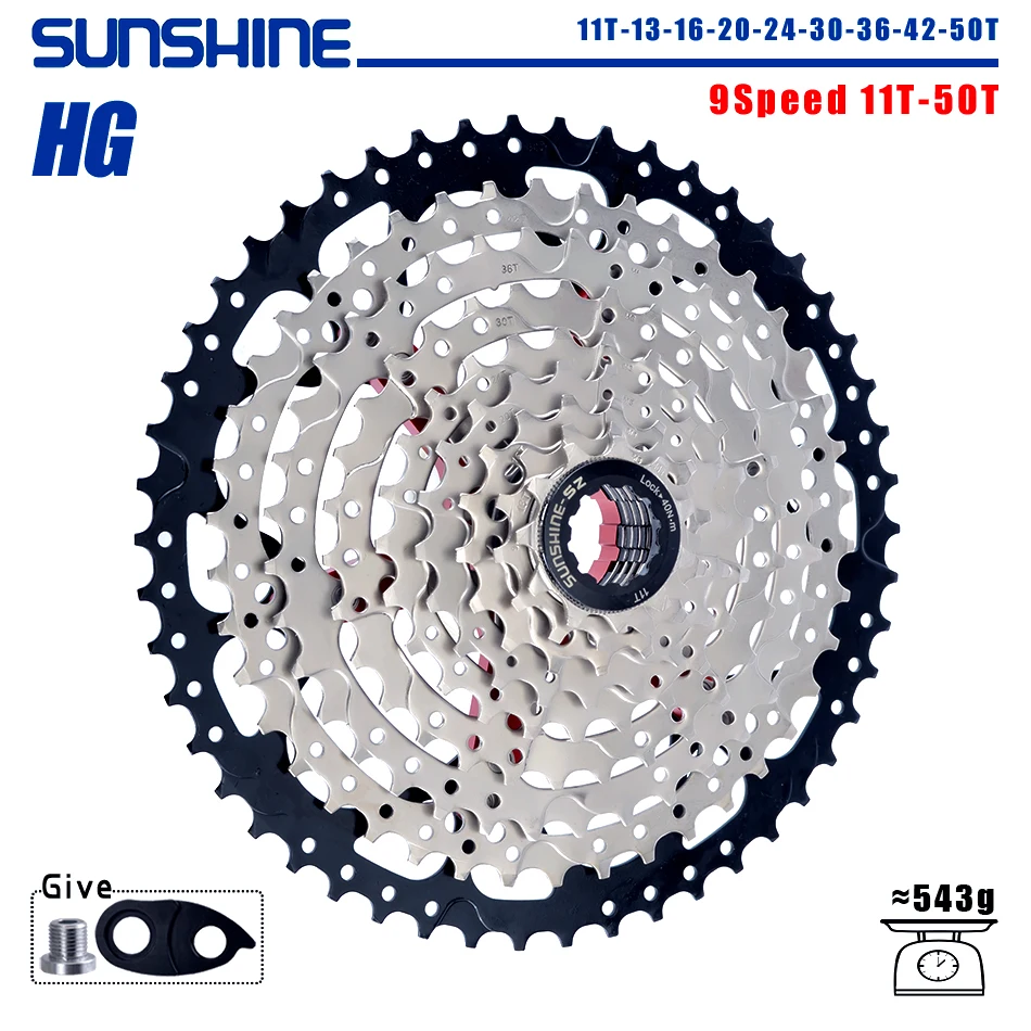 SUNSHINE Fahrradkassette 8/9/10/11/12 Geschwindigkeit MTB Kettenrad 11T-32T/36T/40T/42T/46T/50T/52T HG Struktur Freilauf für SHIMANO/SRAM