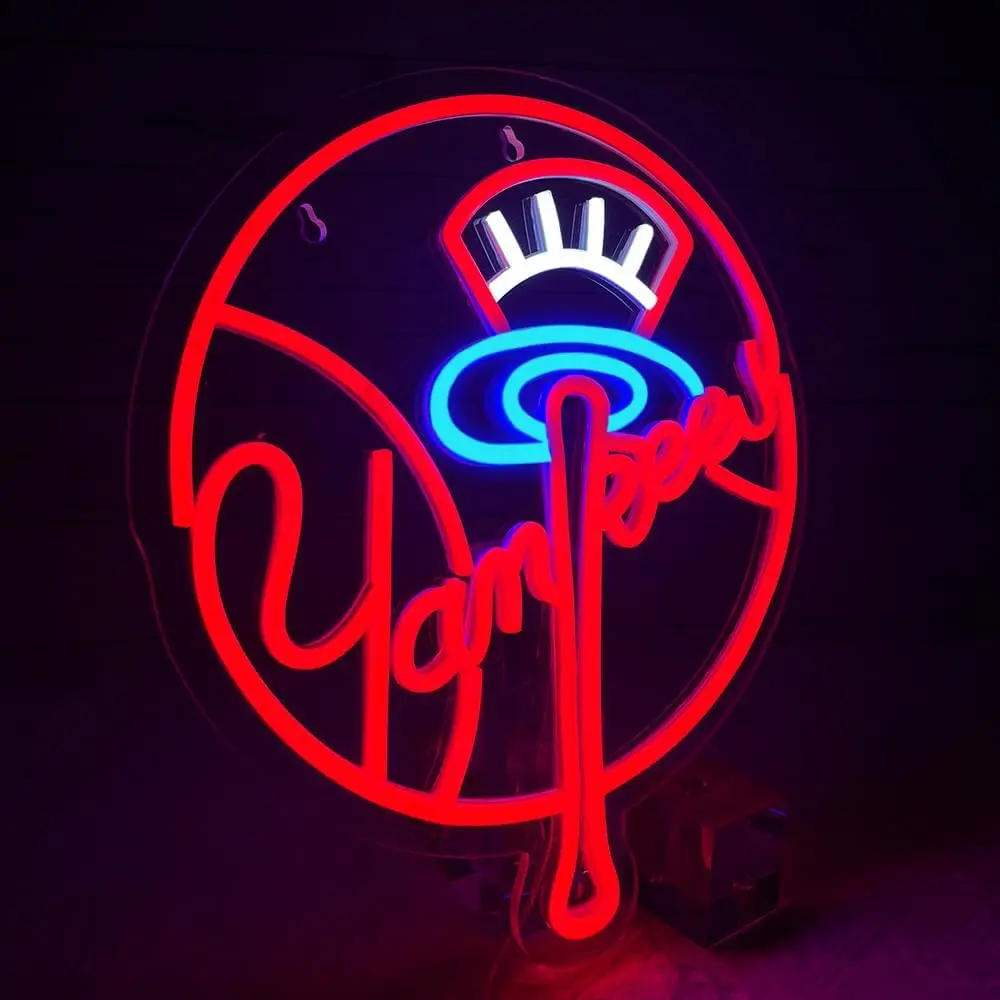 Yankees Baseball USB Powered Led Neon Sign Dimmable Neon Light Wall Decor For Room Decor Party Birthday Handmade Gift Fans