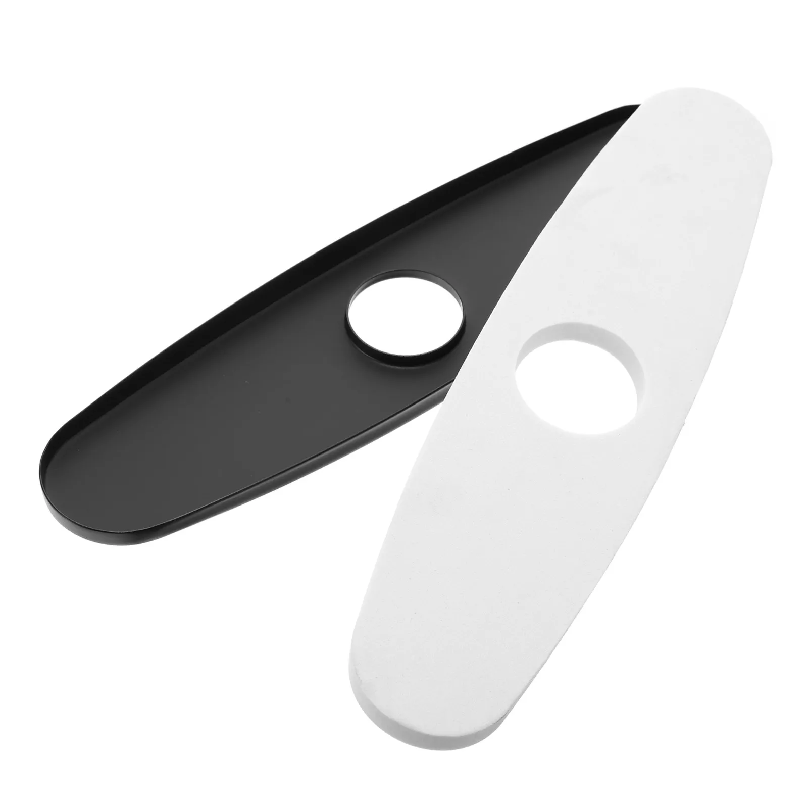 

Single Hole Faucet Escutcheon Plate 10 Inch Stainless Steel Black Surface Deck Plate Sink Hole Cover Kitchen Accessories