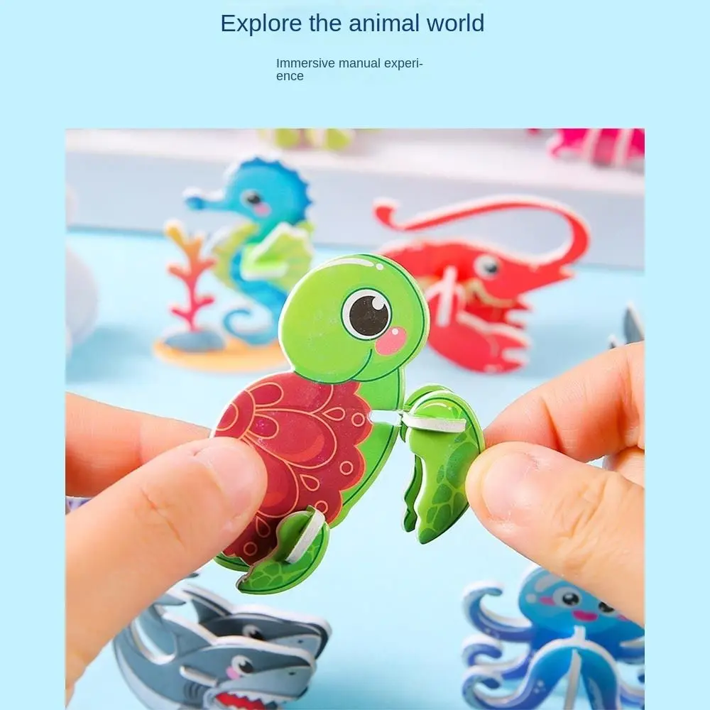 10 stks 3D Zeedieren Papier Legpuzzels Cognitieve Puzzel Driedimensionale Puzzels voor kinderen