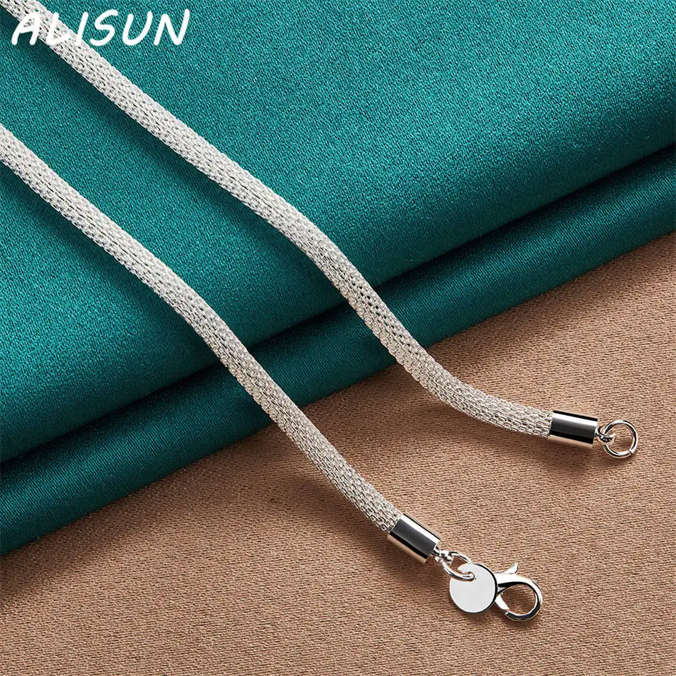 

ALISUN 925 Sterling Silver Frosted Ball Necklace For Women Charm Trend Birthday Gifts Fashion Party Fine Jewelry