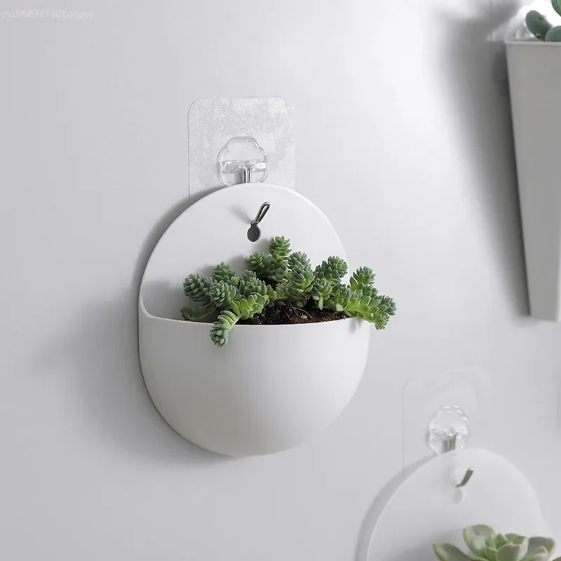 Plastic Home Decoration Wall Storage Organizer Pots Home Accessories Nordic Wall-hanging Flower Plants Pot Levitating Vase