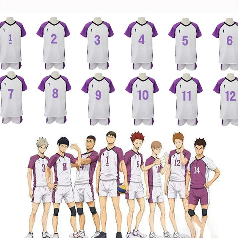 CyAnime Haikyuu disfraz de Cosplay Shiratorizawa ropa deportiva de escuela secundaria Club de voleibol Jersey uniforme Tendou Satori camiseta completa S