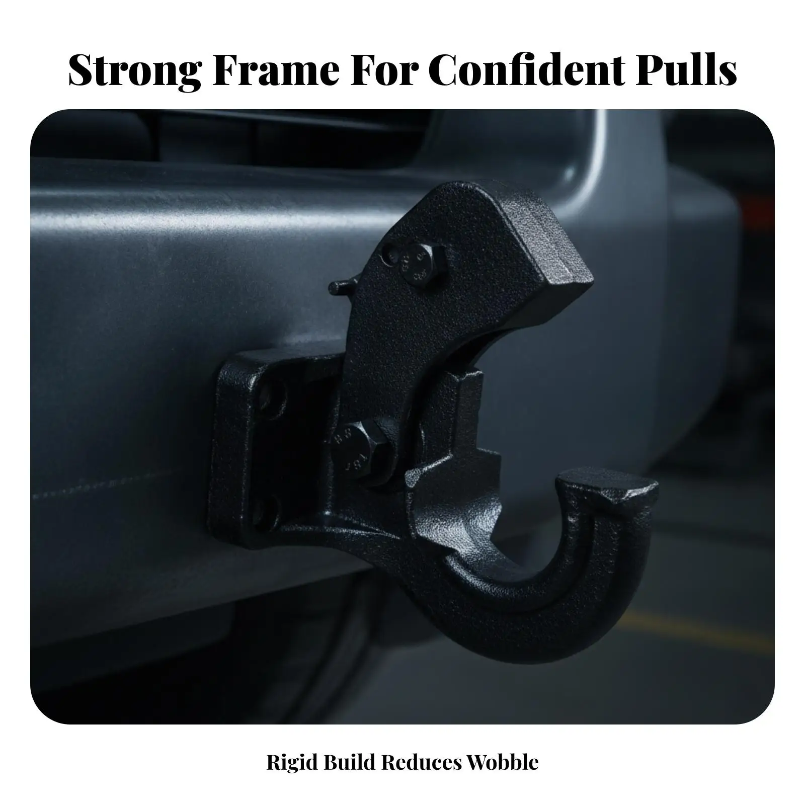 Tow Hook with Mounting Plate Compact Bolt-on Tow Hook Powder-Coated