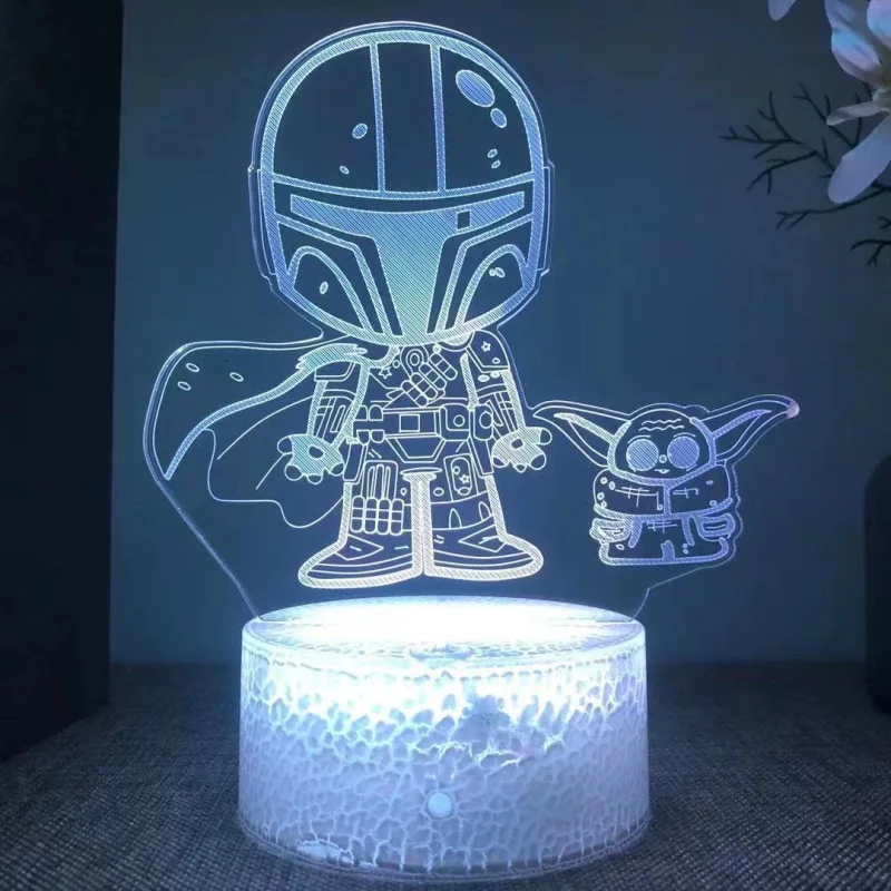 ضوء ليلي ثلاثي الأبعاد من Star and Wars، سفينة حربية، ضوء ليلي Death Star، ضوء شحن LED، ضوء سرير النوم