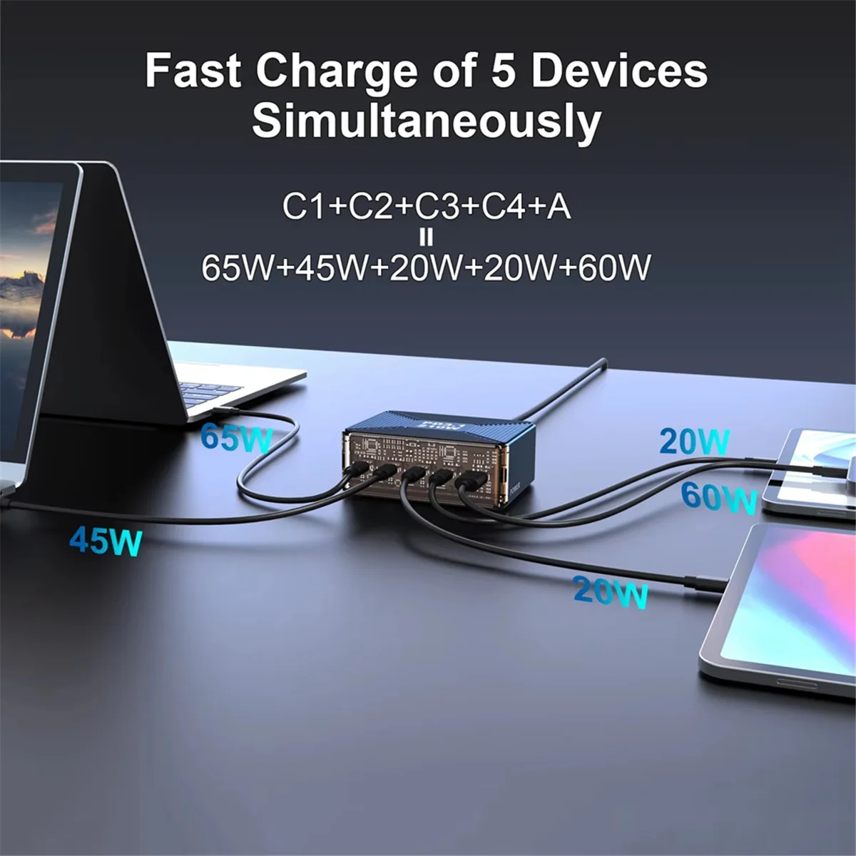 【x10a】chargeur-de-bureau-210w-pd-31-station-de-charge-rapide-usb-type-c-pour-telephone-pro-samsung-s23-tablette-prise-eu