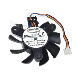 New For DC12V 0.15AMP 6.5CM Pitch 4.7CM EVERFLOW T127015DM Four Lines Graphics Card Cooler Fan