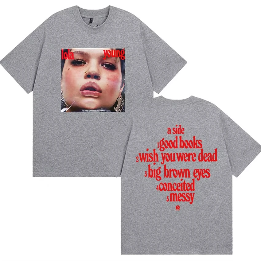 الرجال النساء موسيقى البوب تي شيرتات قصيرة الاكمام لولا يونغ جولة ألبوم ميرش غطاء تي شيرت المشجعين هدية خمر تي شيرت على طراز هاراجوكو الشارع الشهير